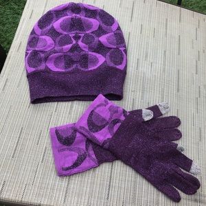 Coach hat and glove set
